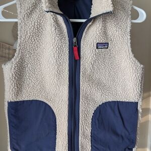 Patagonia Kids Vest in Cream and Blue